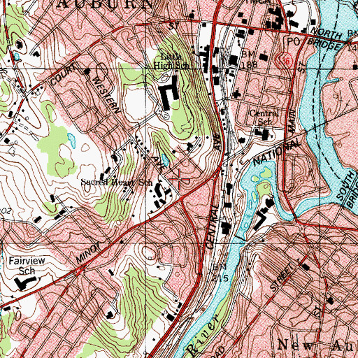 Topographic Map of Sacred Heart Catholic Church, ME