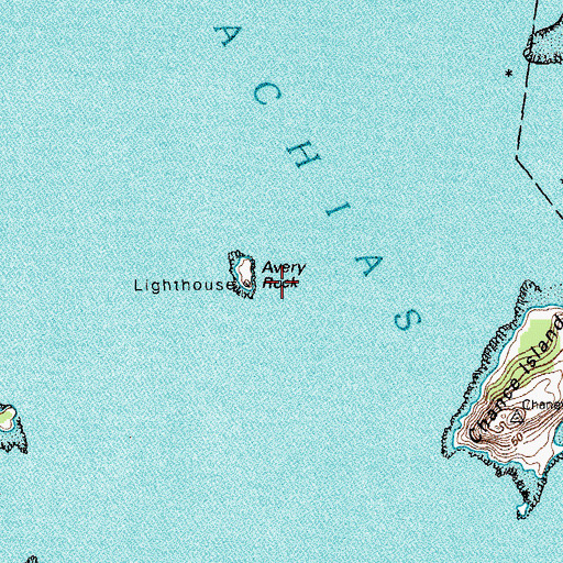 Topographic Map of Avery Rock Lighthouse (historical), ME