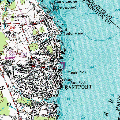 Topographic Map of Eastport Historic District, ME