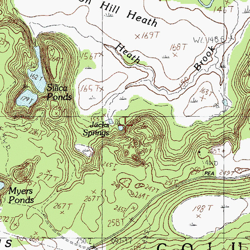 Topographic Map of Jacks Spring, ME