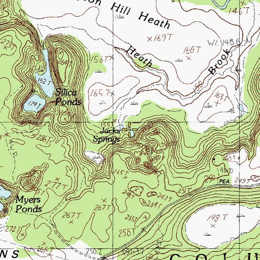 Topographic Map of Jacks Spring, ME