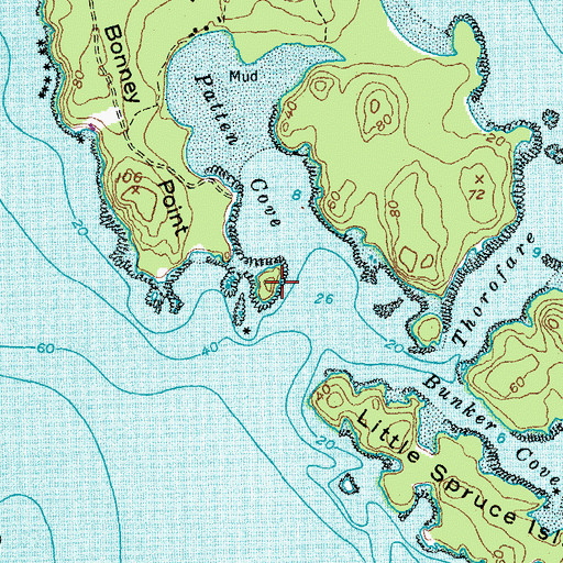 Topographic Map of West Bar Island, ME