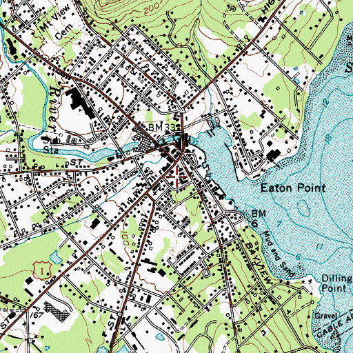 Topographic Map of Camden Opera House Block, ME