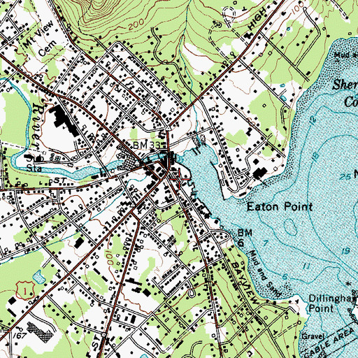 Topographic Map of Camden Post Office, ME