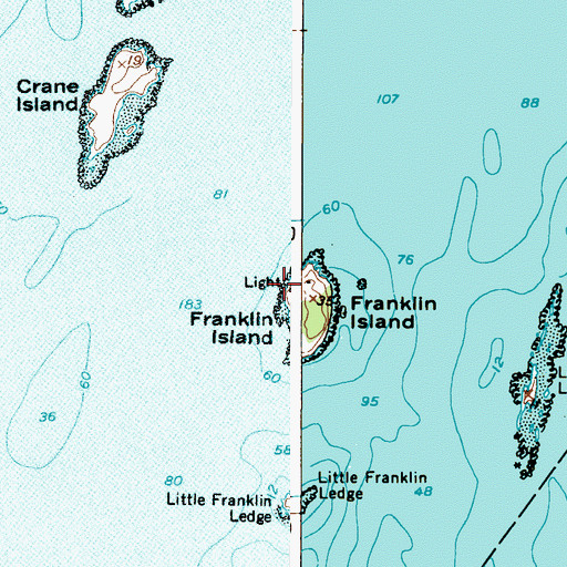 Topographic Map of Franklin Island Light, ME