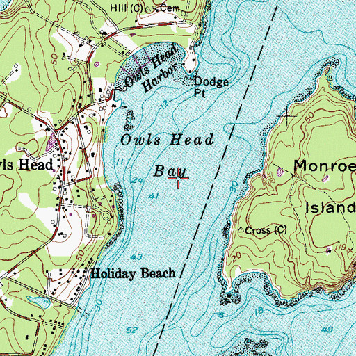 Topographic Map of Owls Head Baptist Church, ME