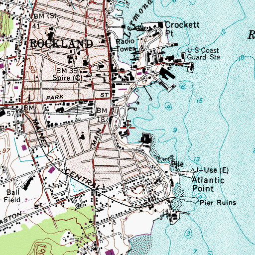 Topographic Map of Rockland Visitor Information Center, ME