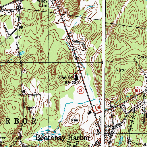 Topographic Map of Boothbay Region Elementary School, ME