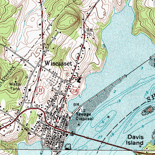 Topographic Map of Lincoln County Historical Society and Museum, ME