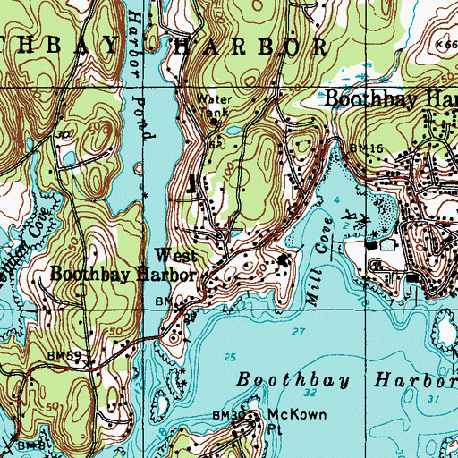 Topographic Map of Lions Club, ME