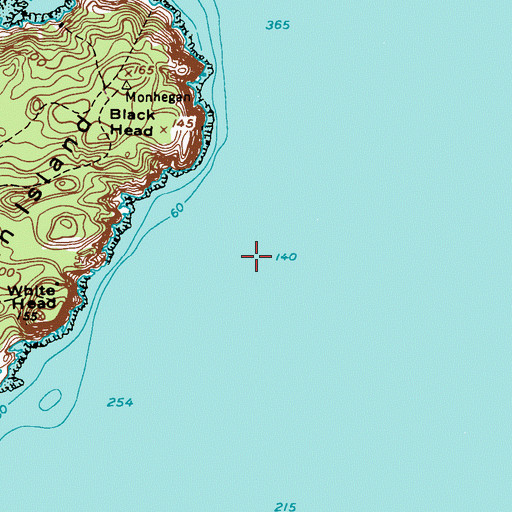 Topographic Map of Monhegan Island Light, ME