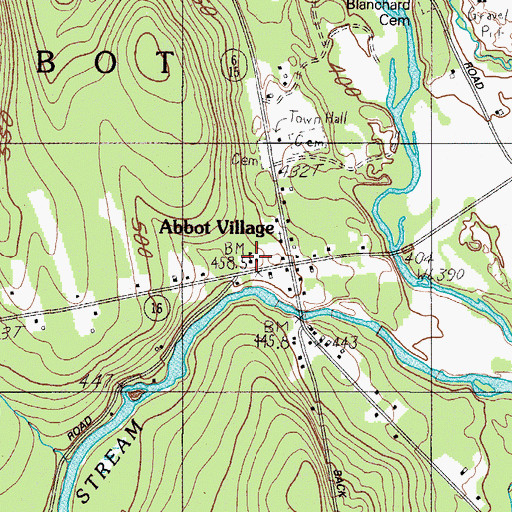 Topographic Map of Abbot Grade School, ME