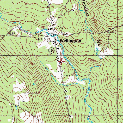 Topographic Map of Wellington Elementary School, ME