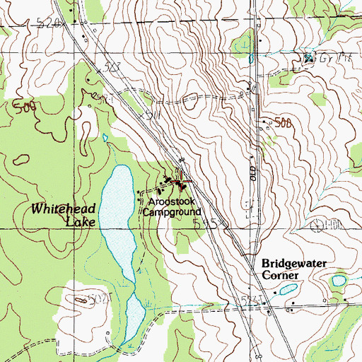 Topographic Map of Aroostook Campground, ME