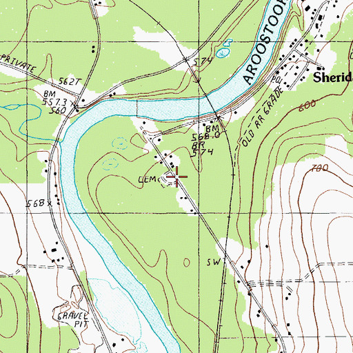 Topographic Map of Saint Marks Catholic Cemetery, ME
