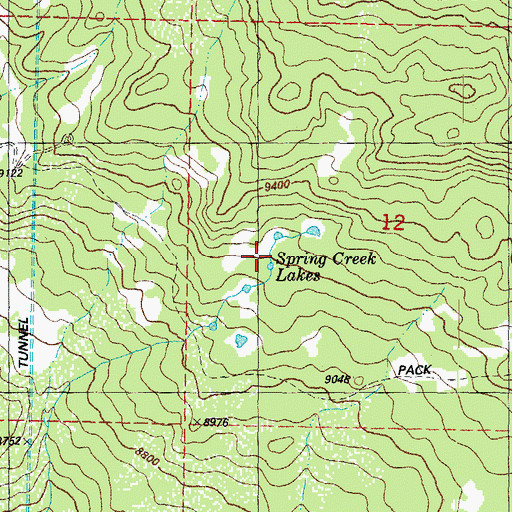 Topographic Map of Spring Creek Lakes, CO