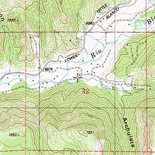Topographic Map of Archuleta Canyon, CO