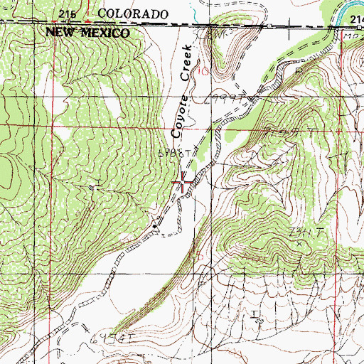 Topographic Map of Coyote Creek, NM