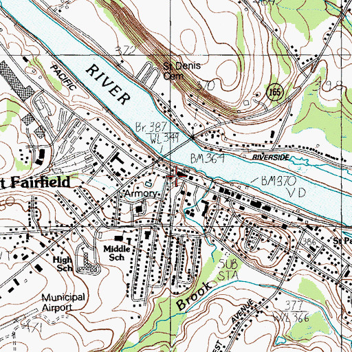 Topographic Map of Fort Fairfield Public Library, ME