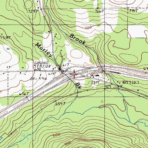 Topographic Map of Interchange 61, ME