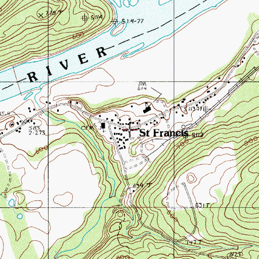 Topographic Map of Saint Francis Post Office, ME
