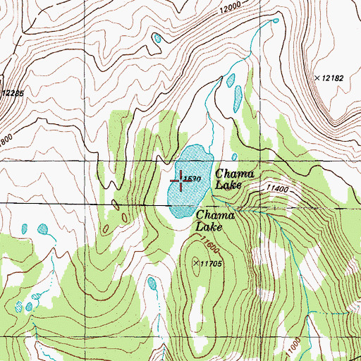 Topographic Map of Chama Lake, CO