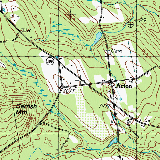 Topographic Map of Acton Post Office, ME