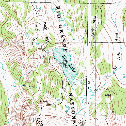Topographic Map of Blue Lake, CO
