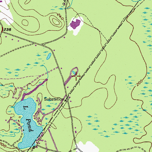 Topographic Map of Blueberry Ridge Trailer Park, ME