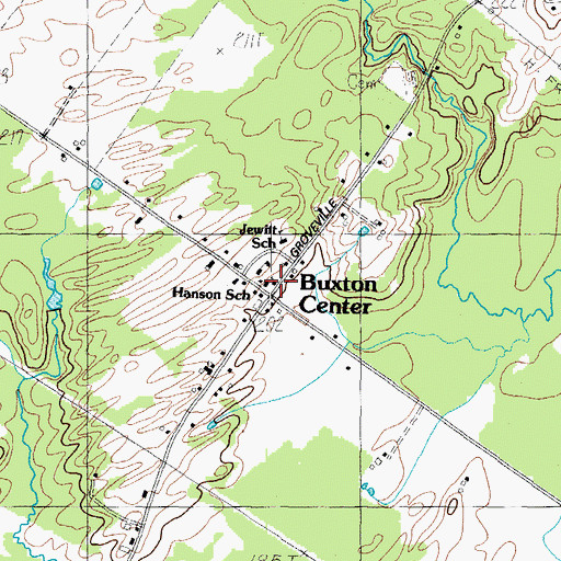 Topographic Map of Buxton Center Baptist Church, ME