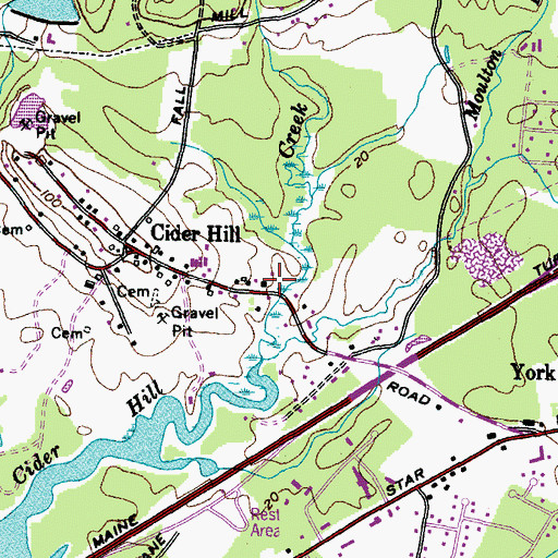 Topographic Map of Lincoln School (historical), ME