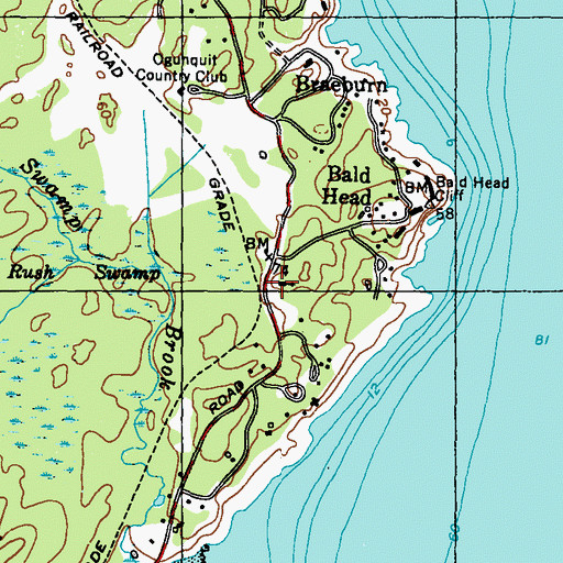 Topographic Map of Saint Peters By-The-Sea Church, ME