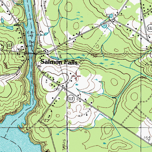Topographic Map of Salmon Falls East Historic District, ME