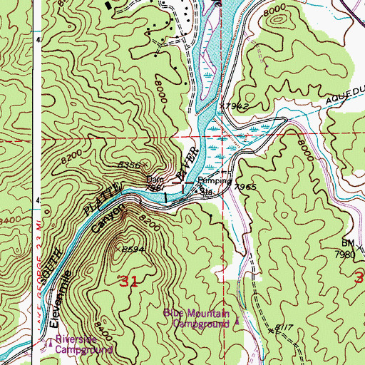 Topographic Map of Elevenmile Canyon, CO