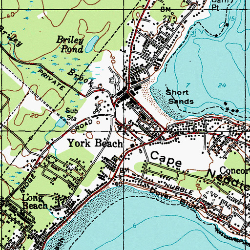 Topographic Map of Union Congregational Church, ME