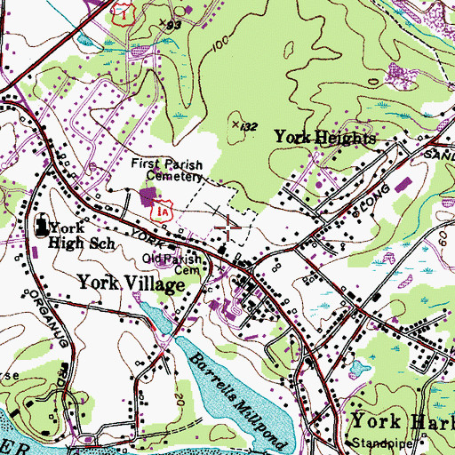 Topographic Map of York Historic District, ME