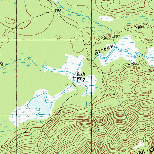 Topographic Map of Ash Bog, ME