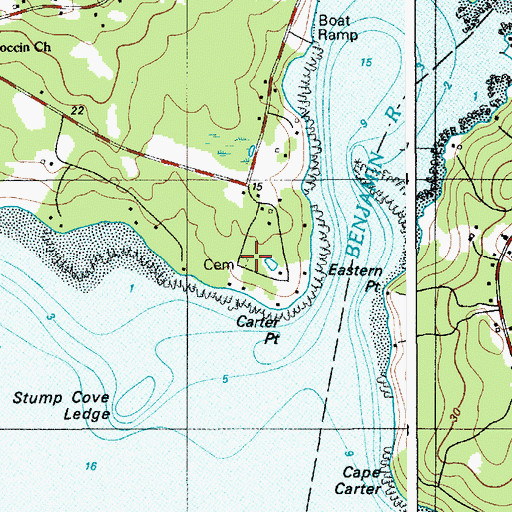 Topographic Map of Carters Point Cemetery, ME