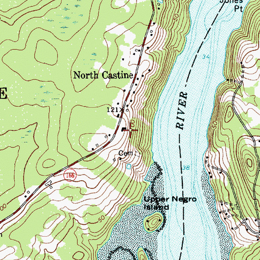 Topographic Map of Emerson School (historical), ME