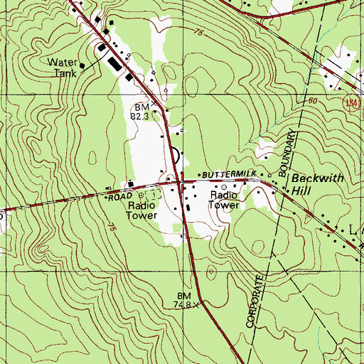 Topographic Map of Family Bible Church, ME