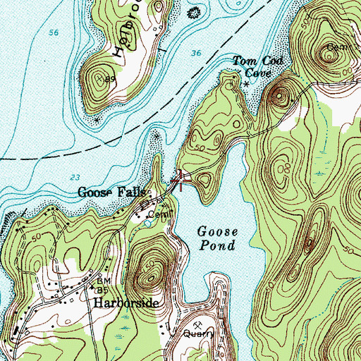 Topographic Map of Goose Falls, ME