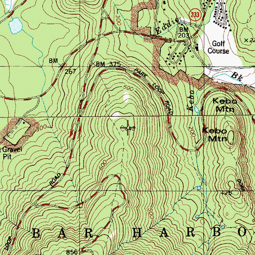 Topographic Map of Great Hill, ME