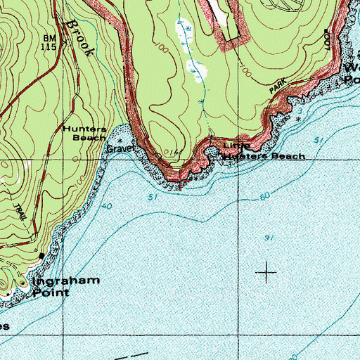 Topographic Map of Hunters Head, ME