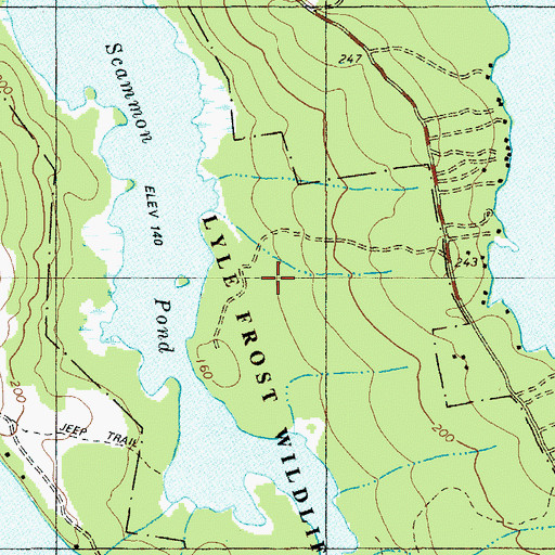 Topographic Map of Lyle Frost Wildlife Management Area, ME