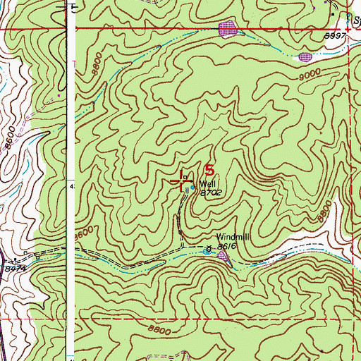 Topographic Map of Wolf Ranch, CO