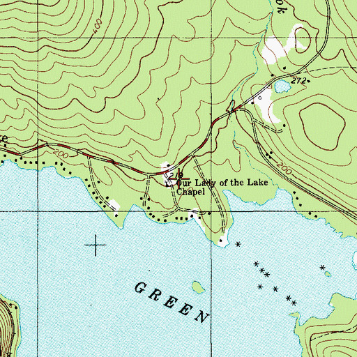 Topographic Map of Our Lady of the Lake Chapel, ME