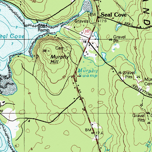 Topographic Map of Seal Cove Post Office, ME