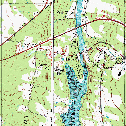 Topographic Map of Shady Oaks Campground, ME