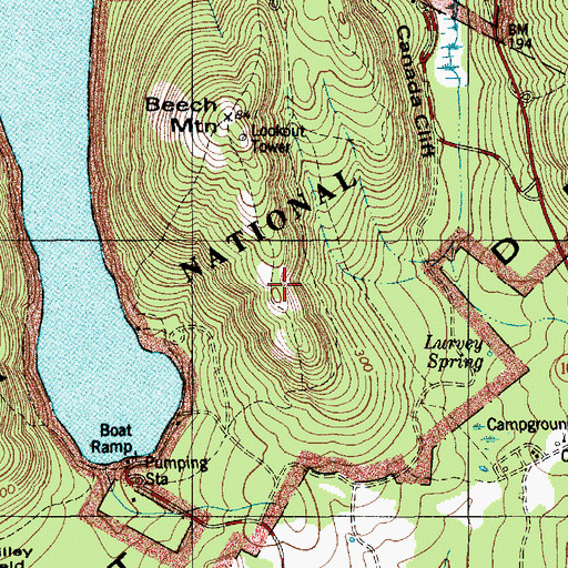 Topographic Map of South Ridge Trail, ME