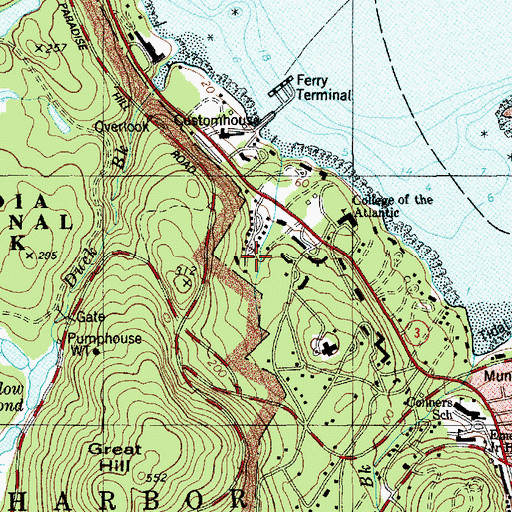 Topographic Map of Summit House Health Care Center, ME